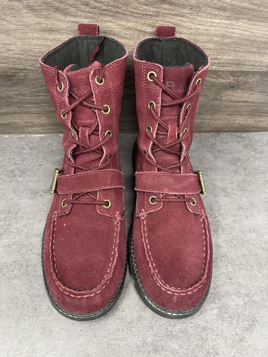 Polo Ralph Lauren Boots Mens Size 6.5 Ranger Burgundy Red High Suede main image 11